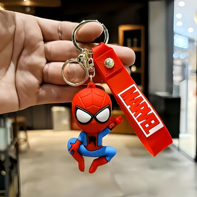 VIRTUAL Cartoon Character spiderman keychain for Girls Boys, Cute Silicon Keychains Key Chain