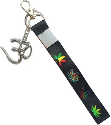 SHOKY LOOKS Fashionable Black Strip With OM High Quality Fabric Key Chain