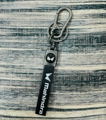SRG Premium Quality Leather & Metal (Mahindra) Keychain Key Chain