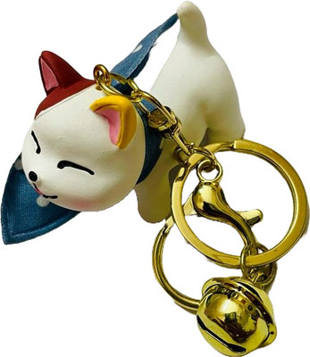 GKM Trendy Cute Cat Oushy with skarf premium metal keychain Key Chain
