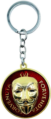 mik Vendetta Comic ROTATING FACE MASK Fawkes Mask Key Chain