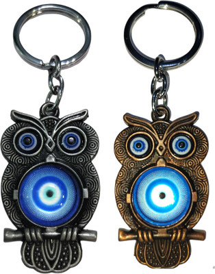 MAG BEE Evil Eye Proection (Design-7 & Design-12) Combo Pack of 2 for Car Bike-kC264 Key Chain