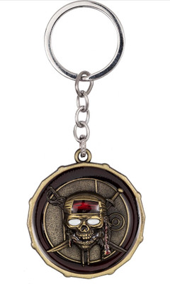 HappierYou Pirates of the Caribbean Keychain Jack Sparrow Captain Skull Spinner Keychain Key Chain