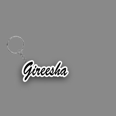 SY Gifts SYG Gireesha Name Keychain White And Black Key Chain