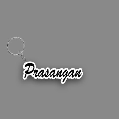 SY Gifts SYG Prasangan Name Keychain White And Black Key Chain