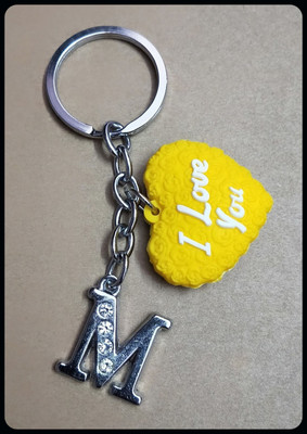 Meeko.com -Heart With M Letter Bike 02-KC Key Chain