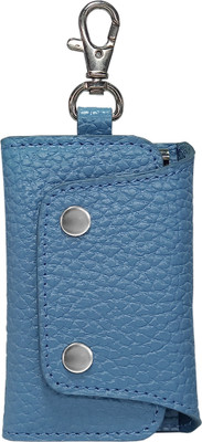 MANDAVA PU Leather Unisex Small Key Pouch Key Case With Belt Hook Cum Card Holder Key Chain
