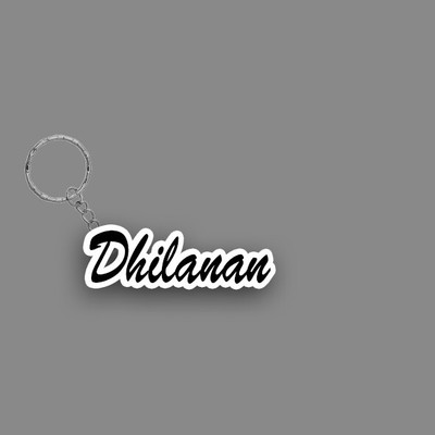SY Gifts SYG Dhilanan Name Keychain White And Black Key Chain
