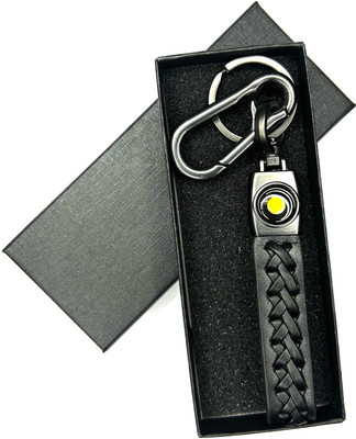 FLAMBE ola Black Leather Design Belt Keychain Key Chain