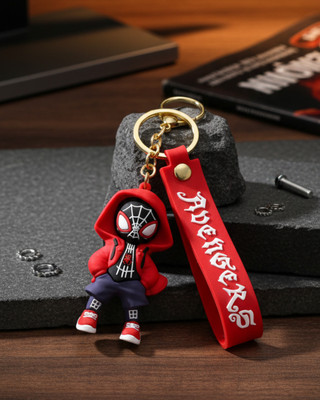 Hurera Miles Morales: Spider-Verse Figurine Keychain | Premium Enamel & Gold-Tone Clasp Key Chain