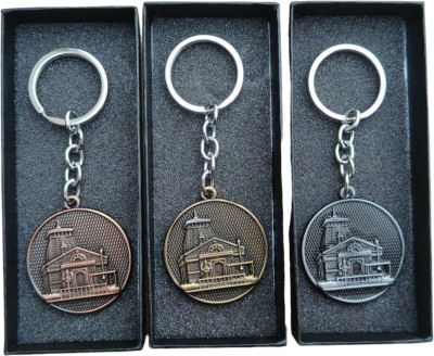 MYV Combo Of Shri Kedarnath Dham Mandir 3D Metal Keychain (Pack Of 3) Key Chain