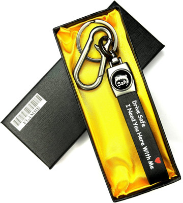 FLAMBE New Drive Safe Brass Metal Leather Belt keychain Key Chain