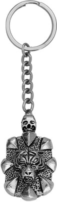 M Men Style Biker jewellery Viking Skull Head with Tiger Face Skey2022264 Key Chain