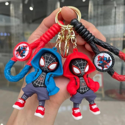 gtrp Spiderman Hood Combo of 2 Cartoon Characters Keychain Cute Silicon05 Key Chain