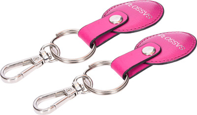 Sassora Genuine Leather Round Shape Key Chain Gift Set - Pack Of 2 Key Chain