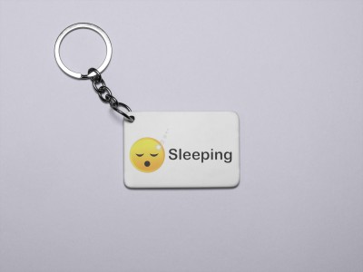 Rushaan Sleeping Emoji- Printed Acrylic Keychains(Pack Of 2) Key Chain