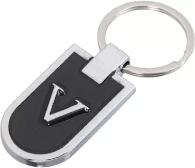 SRG Stainless Steel Alphabet Letter V Keychain Metal Initials AntiRust Keychain Key Chain
