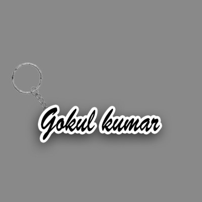 SY Gifts SYG Gokul kumar Name Keychain White And Black Key Chain