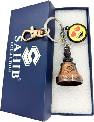 Sahib Collection Tibetan Bell Key Chain Guardian Bell Keychain Eys Hert Smile Gold Hok Coper Pck1 Key Chain