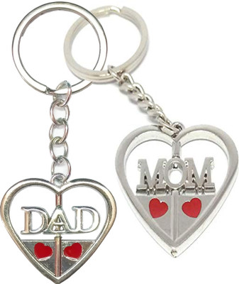 KV Fashion Mom & Pendant 360° Rotating AND HEART SAPE Keychain Pack Of 2Pcs Set Key Chain