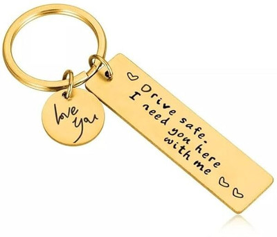 Myurawells Premium Drive Safe Metal Keychain – Stylish Stainless Key Ring for Car, Bike Key Chain