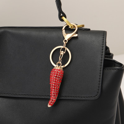 Salty Studded Red Chilly Bag and Purse Charm Key Chain