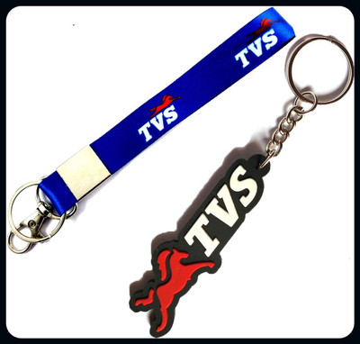 Meeko.com blue tvs tag with tvs rubber bike key chain-A Key Chain