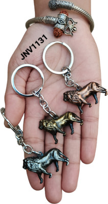 JNV 3D Running Lion Metal Key Chain (Pack of 3) Key Chain