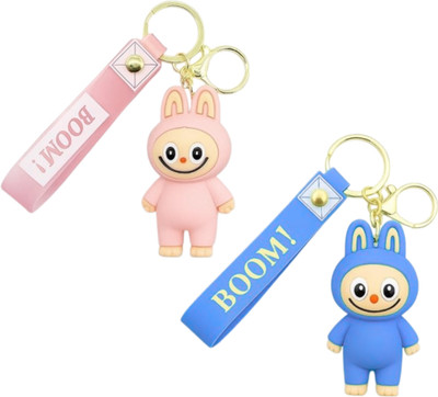BIYALI Labubu Keychain | Cute Doll Keyring | Bag & Purse Charm | Collectible Gift_ 2PC Key Chain