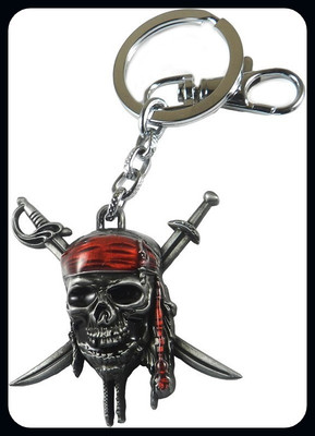 BBG BBG_Pirates Of The Caribbean Skull Metal Keychain Key Chain-A Key Chain