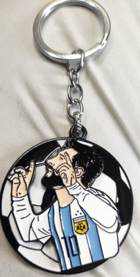 mik FOOTBALL PLAYER MESSI PREMIUM METAL 360 DEGREE ROTATE Key Chain