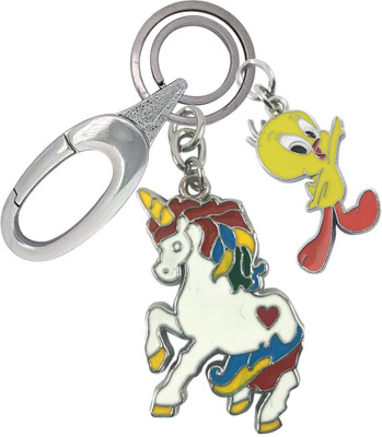 HANDSOME ISK Beautiful & Attractive Unicorn With Yellow Tweety Locking Lock Key Chain
