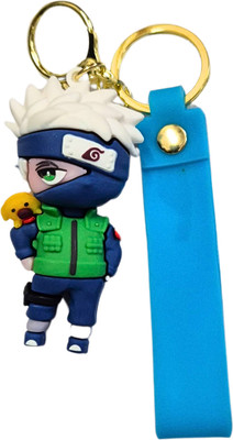 Funfob Kakashi Keychain With Hook & Strap Anime Key Ring (Kak with Dog) Key Chain