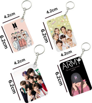DFLEXPRINTS bts mdf keychain (pack of 4) Key Chain