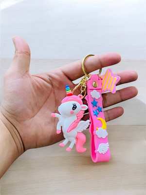 Splendora Cute Decorative Keyring & Keychain for Keys, Bags| Unicorn Rubber 3D Key Chain Key Chain