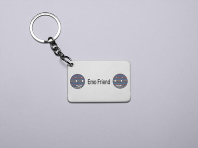 DOGAR ESSENTIALS Emo Friend Emoji- Printed Acrylic Keychains(Pack Of 2) Key Chain