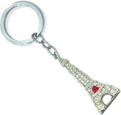 Augen Premium Paris Eiffel Tower Stainless Steel Key Ring Anti-Rust (Pack Of 1) Metal Key Chain