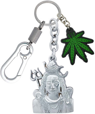 HANDSOME ISK Shiv jI Premium Stainless Steel High Quality Locking Lock With Green Leaves Key Chain