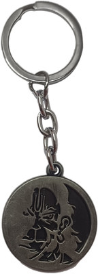 FRONTEX Lord Hanuman Half Face Engraved on Single Side View | Black Key Chain