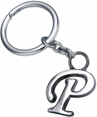 gtrp keychain-Alphabet Letter P Metal (Silver) Key Chain