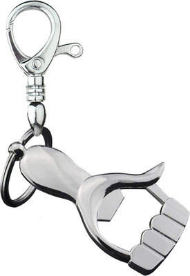 StealODeal Silver Stainless Steel Hand Opener with Hook Key Chain