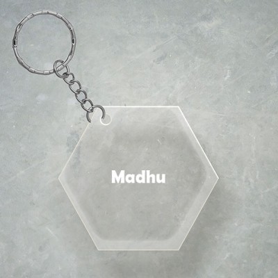 SY Gifts Madhu Name Hexagon Keychain Key Chain