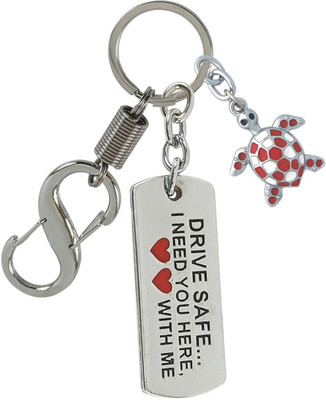 HANDSOME ISK Premium Finishing Drive Safe With Beautiful Turtle Strong Locking Hook Key Chain