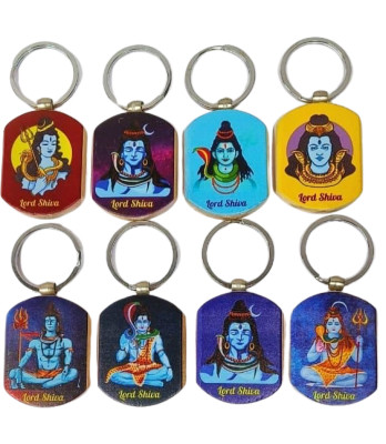 BLESSINGS Set Of 8 Shiva Wooden Key Chain