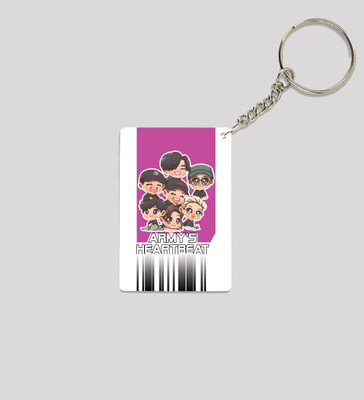 Special Trend Hub Happy Squad in Bold Love Line Theme Printed Keychain Pack of 2 Key Chain