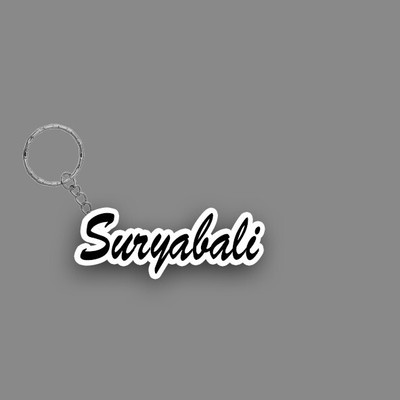 SY Gifts SYG Suryabali Name Keychain White And Black Key Chain