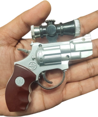 JGG Jain Gift Gallery Grey Shocking Gun with Laser Light + Torch for Prank Toy Key Chain