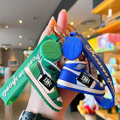 gtrp Trending Nike keychains 3D Cute Nike/Shoe Design Keychain Green And Blue Key Chain