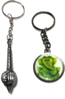 ShopTop Three sided hanuman Face Gada brown and green ganesha G22 Key Chain