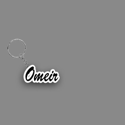 SY Gifts SYG Omeir Name Keychain White And Black Key Chain